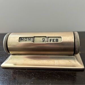Vintage Brass Perpetual Desk Calendar